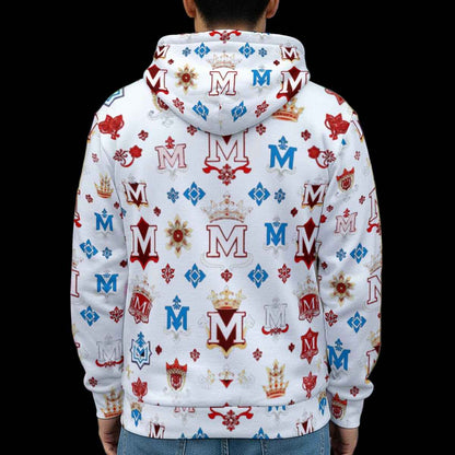 Men's Hoodie MUNSIEUR All-Over Print Heavy Fleece Zip Up "Truie"