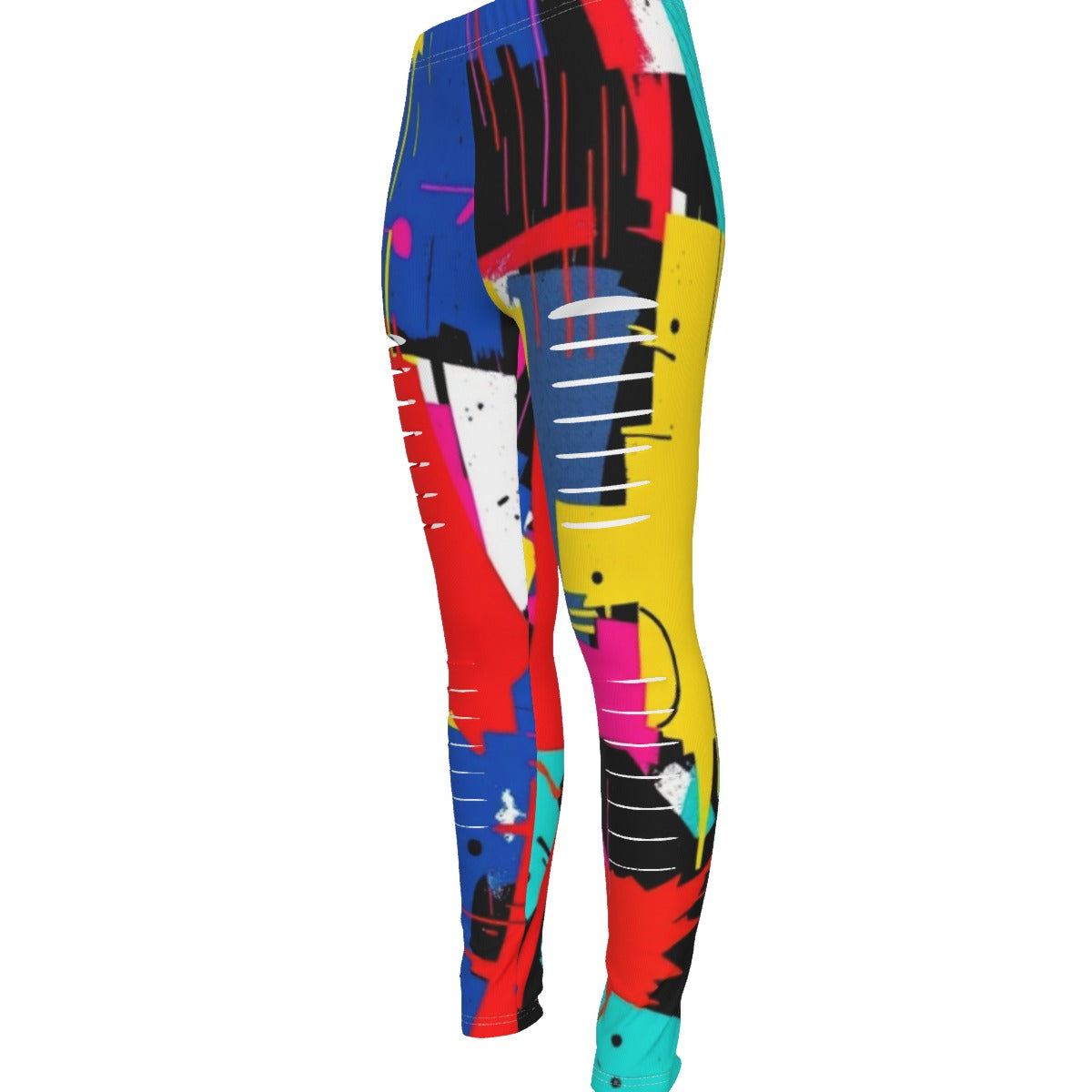 MUNSIEUR All-Over Print Women's Ripped Leggings New Arrivals