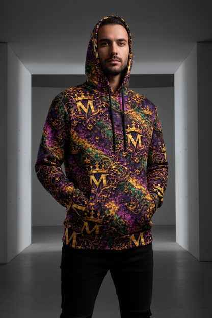 Men's Mardi Gras Hoodie - All-Over Print Pullover | MUNSIEUR