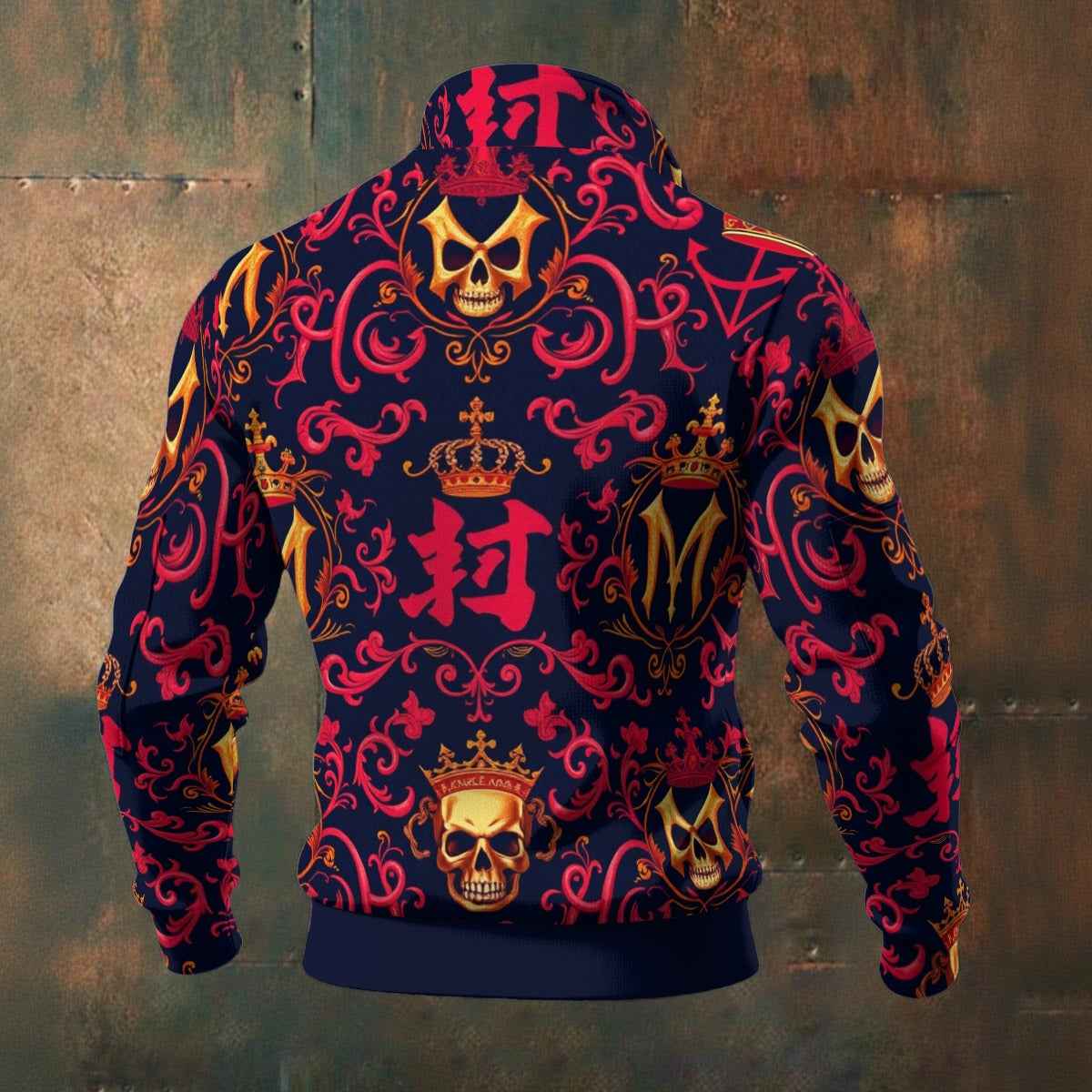 MUNSIEUR All-Over Print Men's Thick Knit Fleece Coat