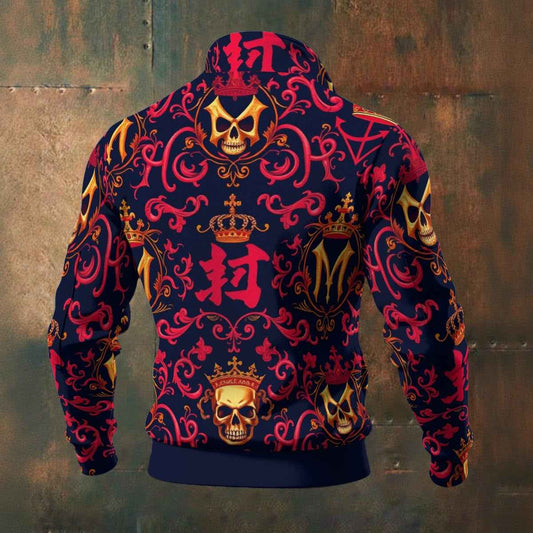 MUNSIEUR All-Over Print Men's Thick Knit Fleece Coat