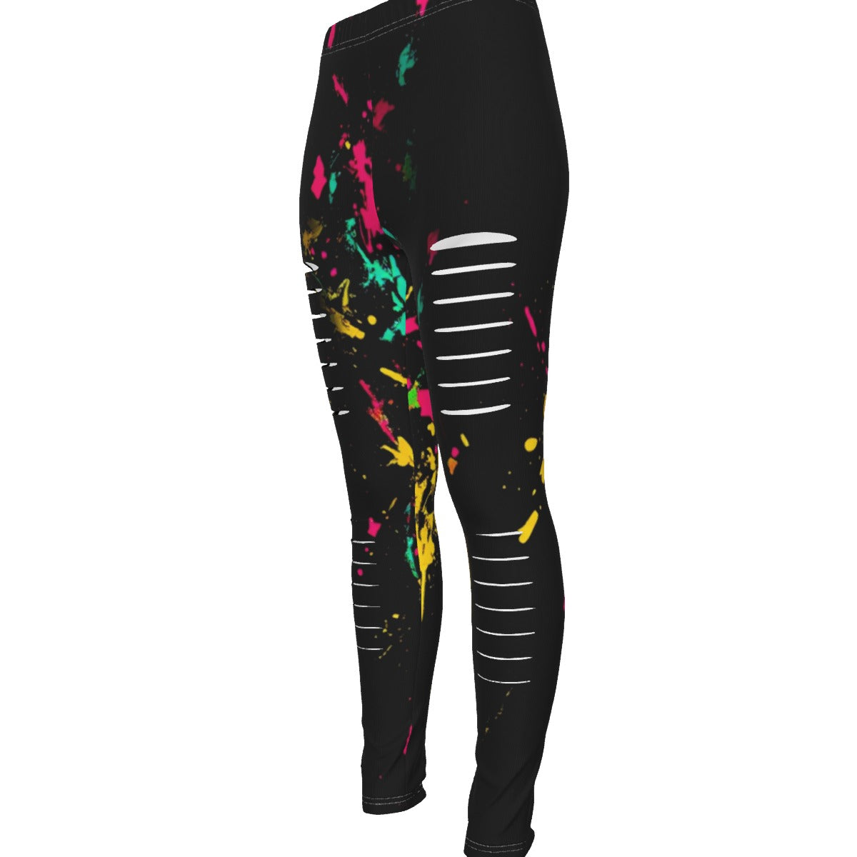 MUNSIEUR All-Over Print Women's Ripped Leggings