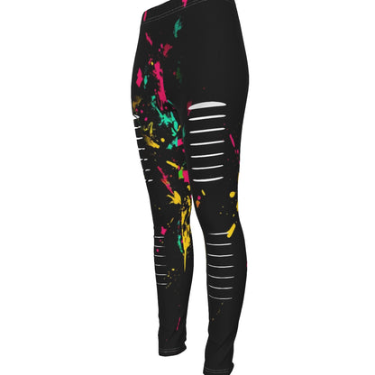 MUNSIEUR All-Over Print Women's Ripped Leggings