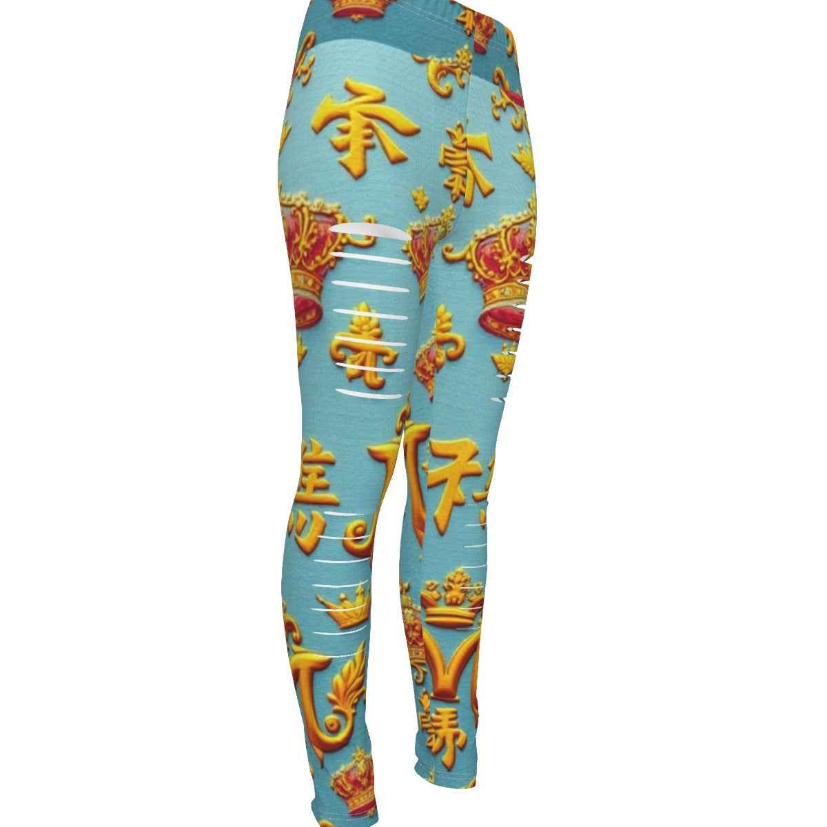 All-Over Print Women's Ripped Leggings