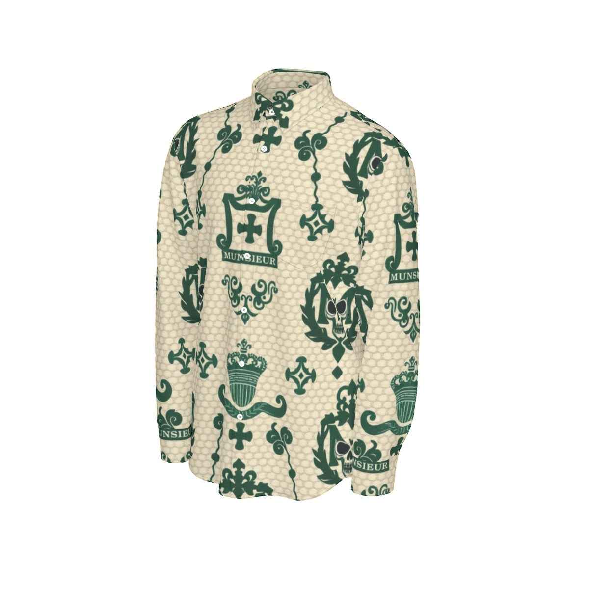 All-Over Print Men's Long Sleeve Shirt | 115GSM Cotton poplin