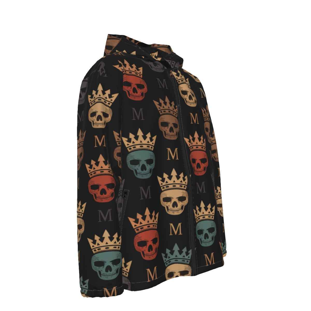 All-Over Print Men's Hooded Zipper Windbreakers Coat