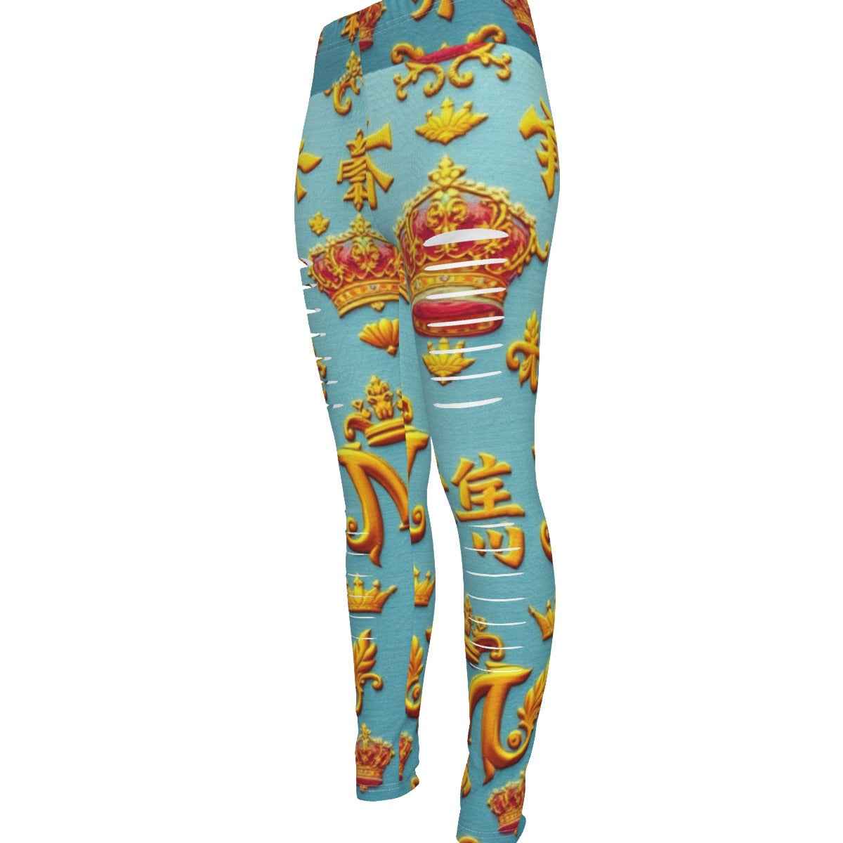 All-Over Print Women's Ripped Leggings