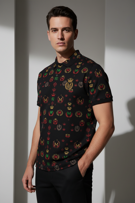 MUNSIEUR Men's Golf Polo Tee Breathable Elastic Casual Sports Tee