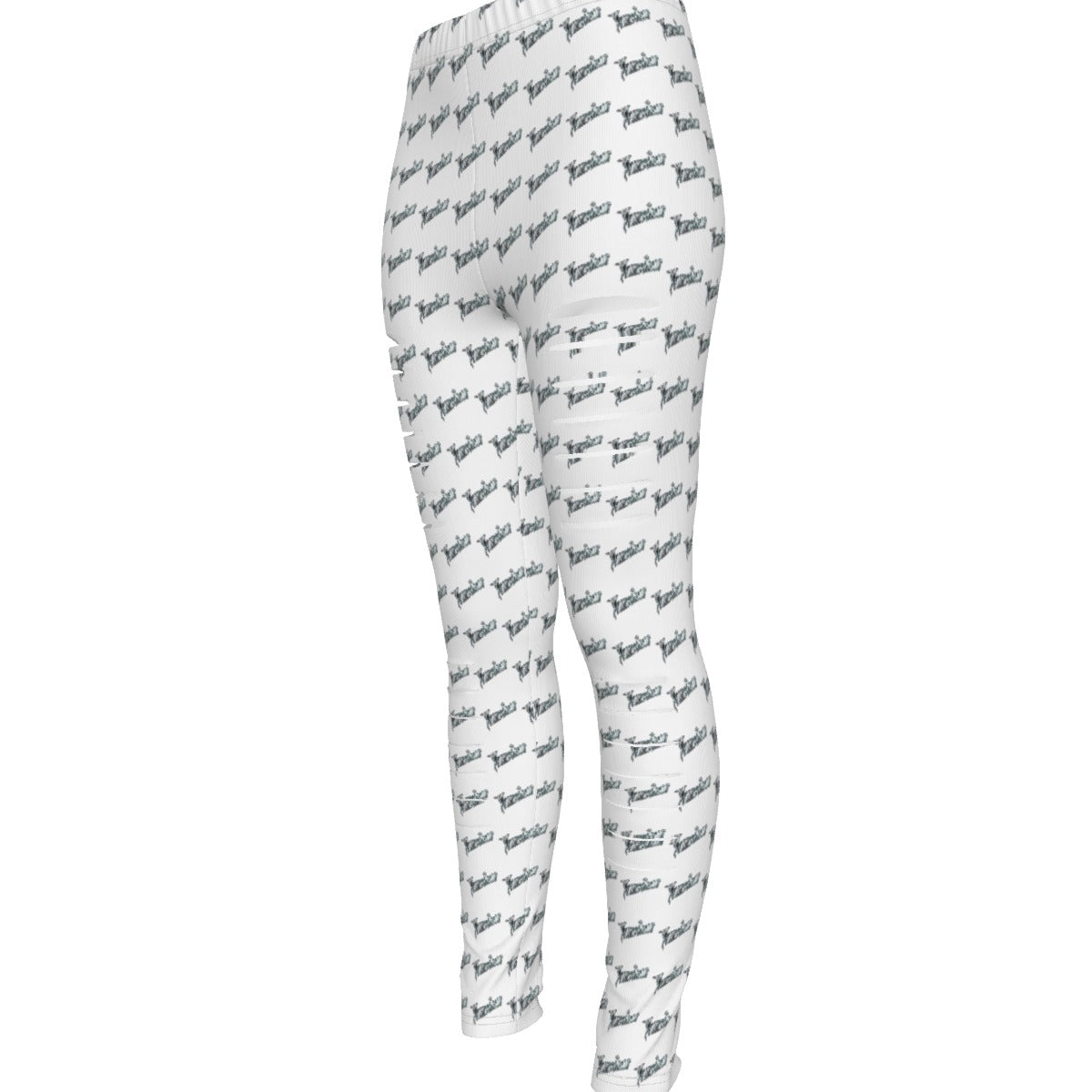 MUNSIEUR All-Over Print Women's Ripped Leggings