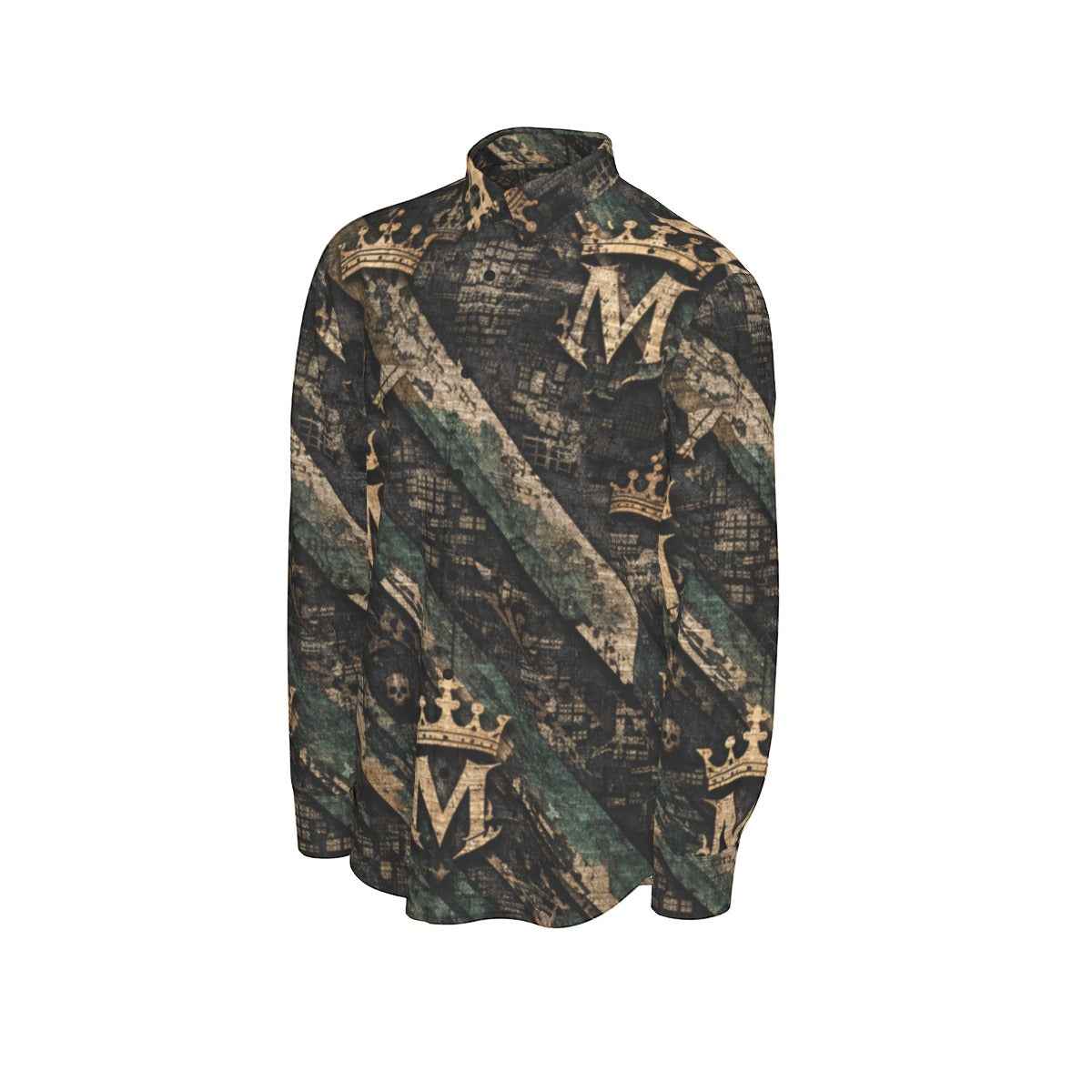 All-Over Print Men's Long Sleeve Shirt | 115GSM Cotton poplin