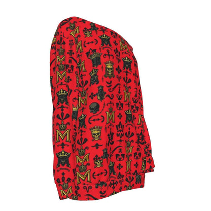 MUNSIEUR All-Over Print Women's Off-Shoulder Sweatshirt