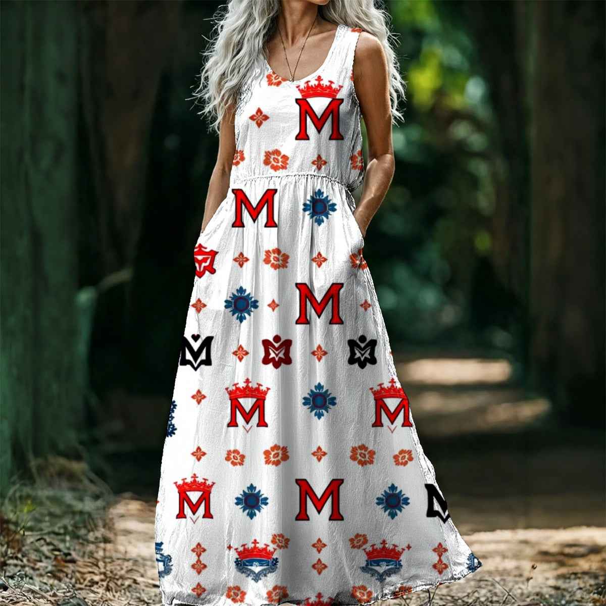 All-Over Print Women’s Sleeveless Maxi Dress