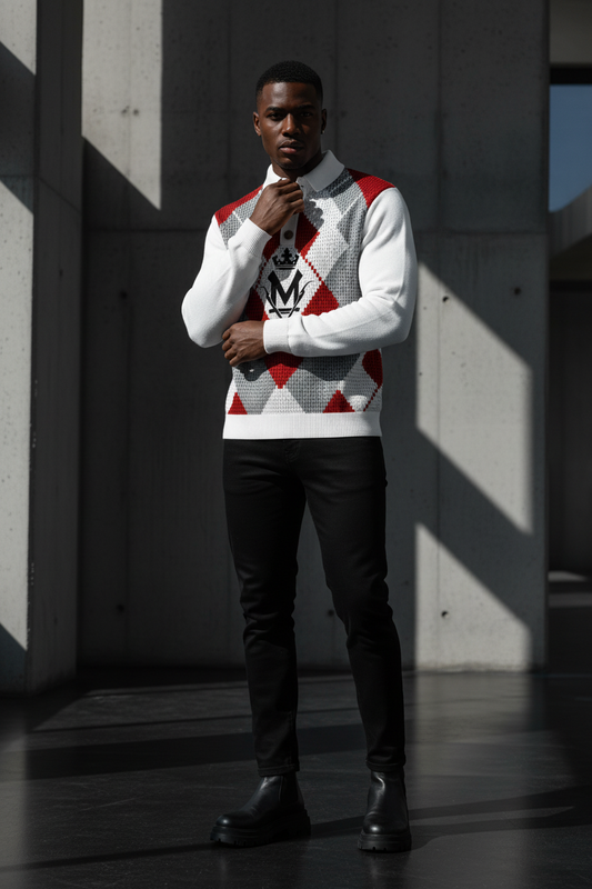 Men's Quarter Button Hoodie - All-Over Print Pullover