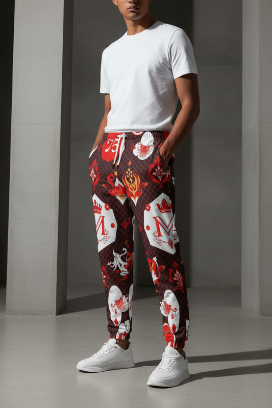 Men's 310GSM All-Over Print Joggers – Heavyweight Cotton | MUNSIEUR