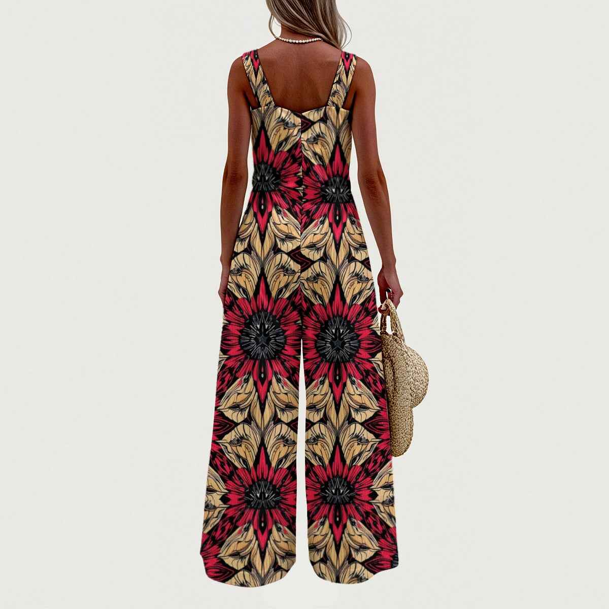 MUNSIEUR All-Over Print Women's Wide-Leg Jumpsuit