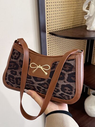 Bow Leopard PU Leather Handbag - Munsieur