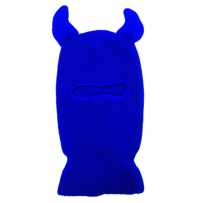 Halloween Wool Hat Mask Horn Single Hole