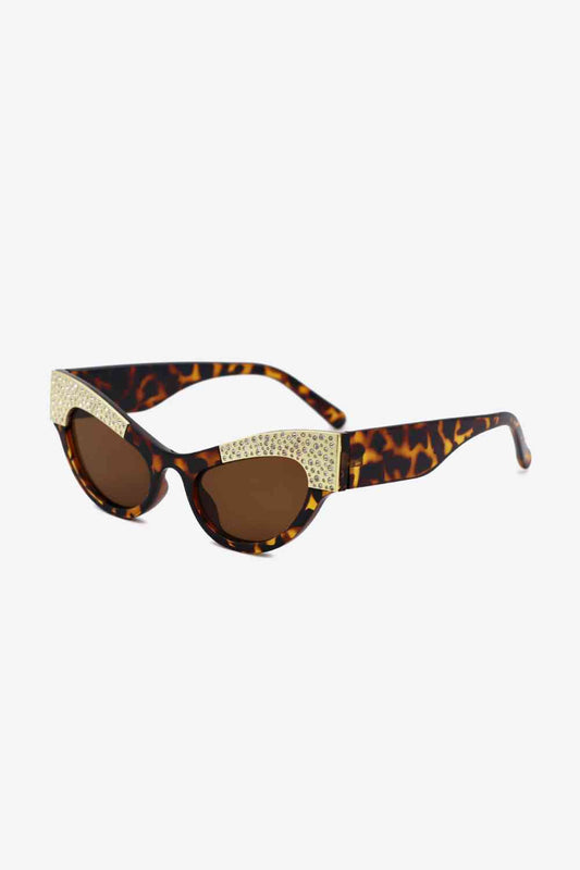 UV400 Rhinestone Trim Cat-Eye Sunglasses - Munsieur