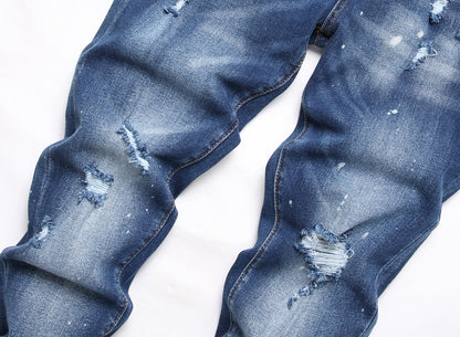 Men's Streetwear Fashion Casual Ripped Pants