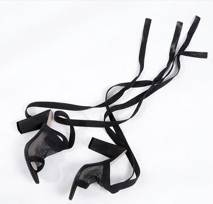 Women's Bandage Fish Mouth Net High Heels