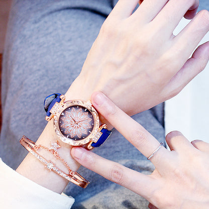 Women's Rotating Luxury Watch Set Casual Design