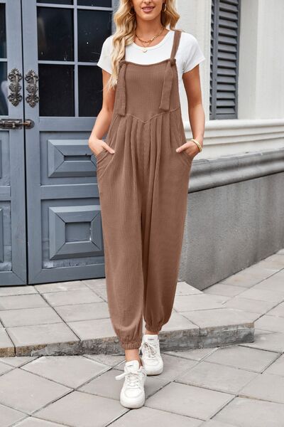 Lovelet Knotted Strap Overalls with Pockets - Munsieur