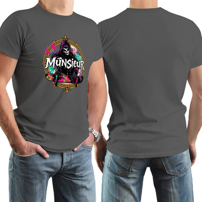 Munsieur New Skool Tee for Men – Skull Skateboard Graphic Tee