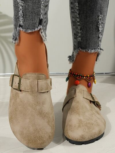 Round Toe Buckle Slip-Ons - Munsieur