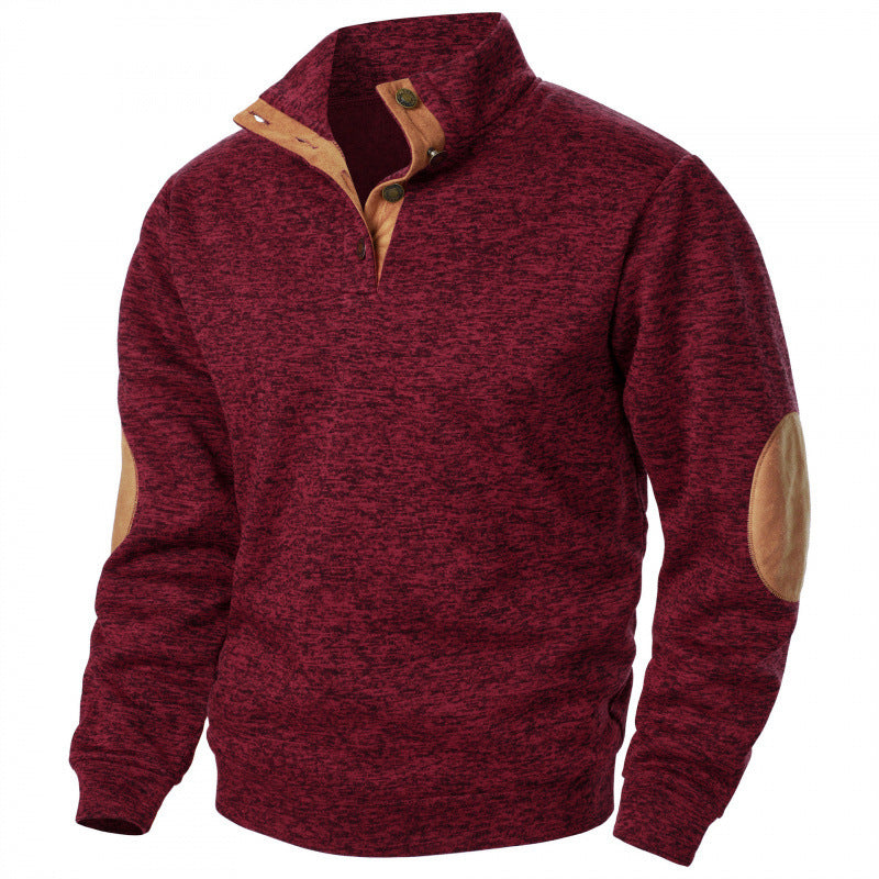 Men's Stand Collar Knitted Joint Stitching Casual Jacquard Cardigan Hoodie - Munsieur