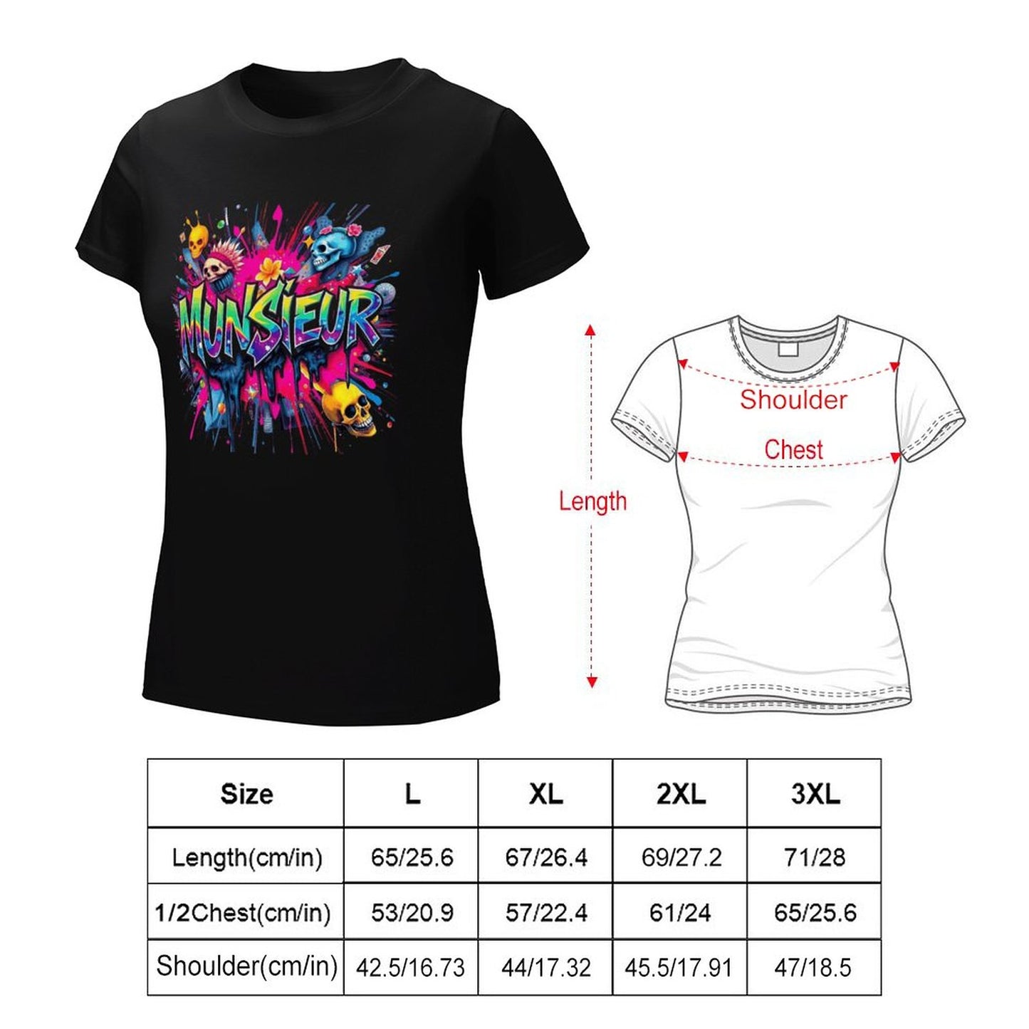 Women's Munsieur Brand T-shirt Streetwear Fashion