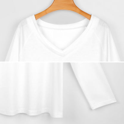 Munsieur Be Bold, Be Chic in Munsieur Premium V-neck Loose Long Sleeve T-shirt Women’s T-Shirts! - Munsieur