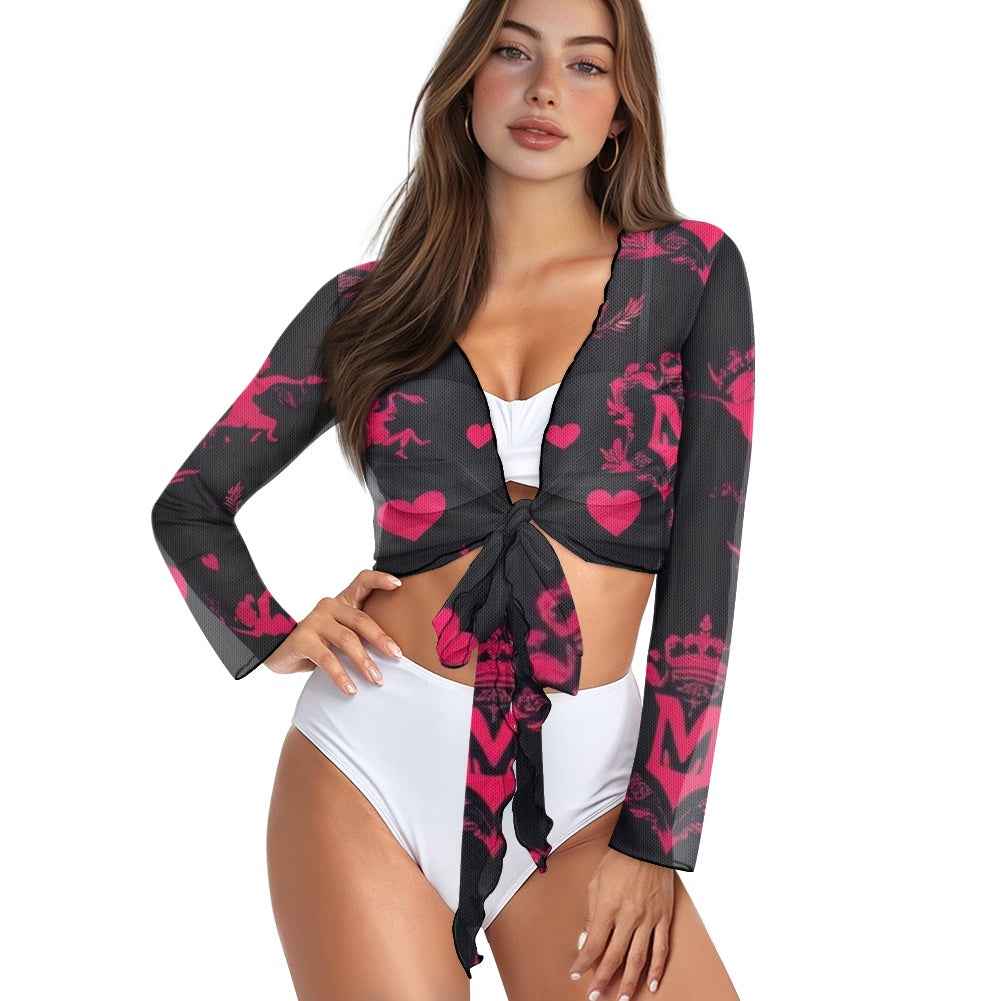 Women's tie cropped shirt