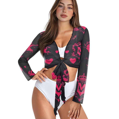 Women's tie cropped shirt