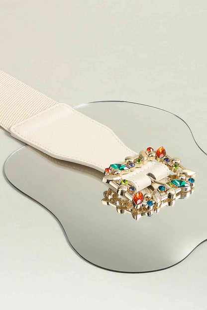 Multicolored Leaf Buckle Elastic Belt - Munsieur