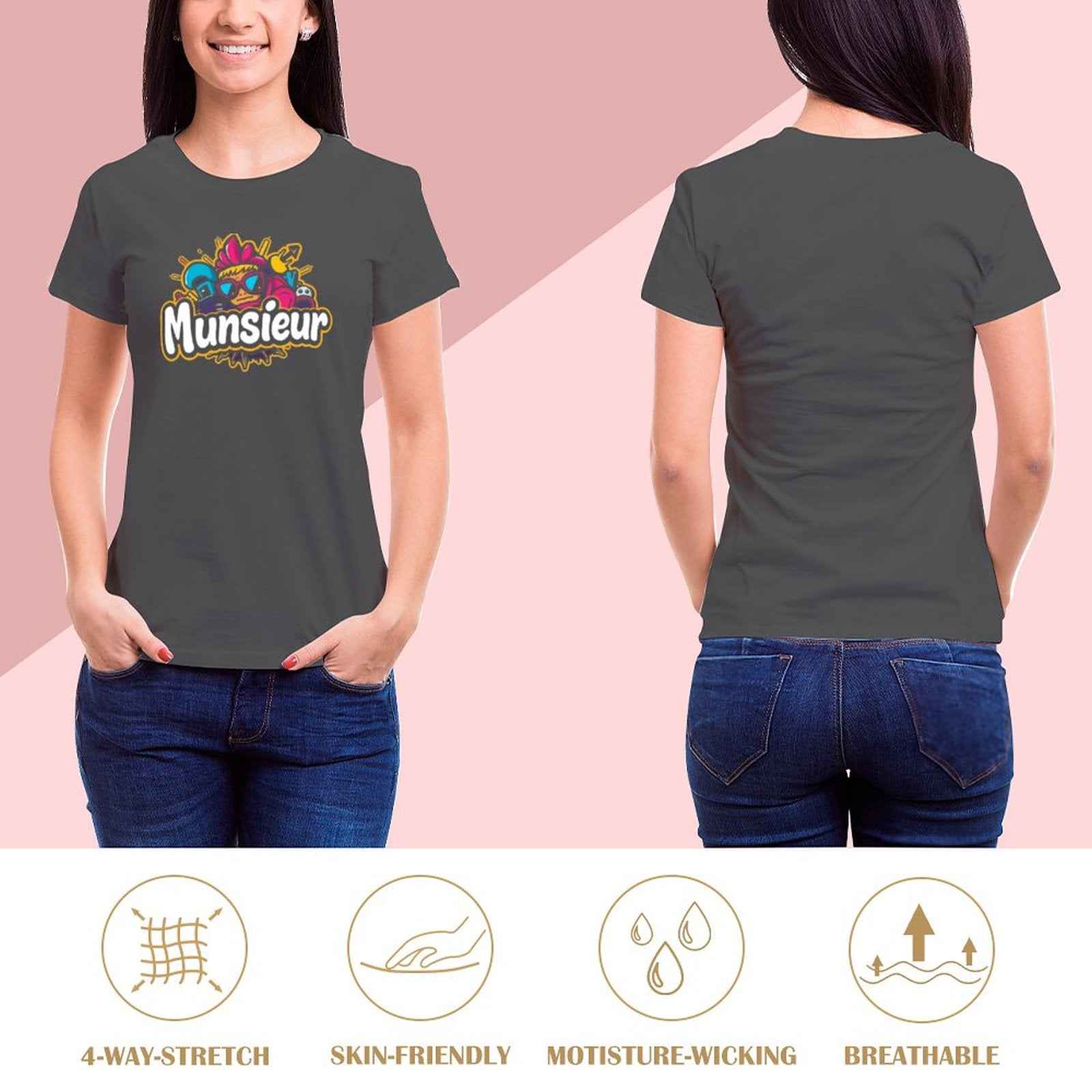 Munsieur T-Shirt for Women: Designed for Comfort, Styled for Impact for Her - Munsieur