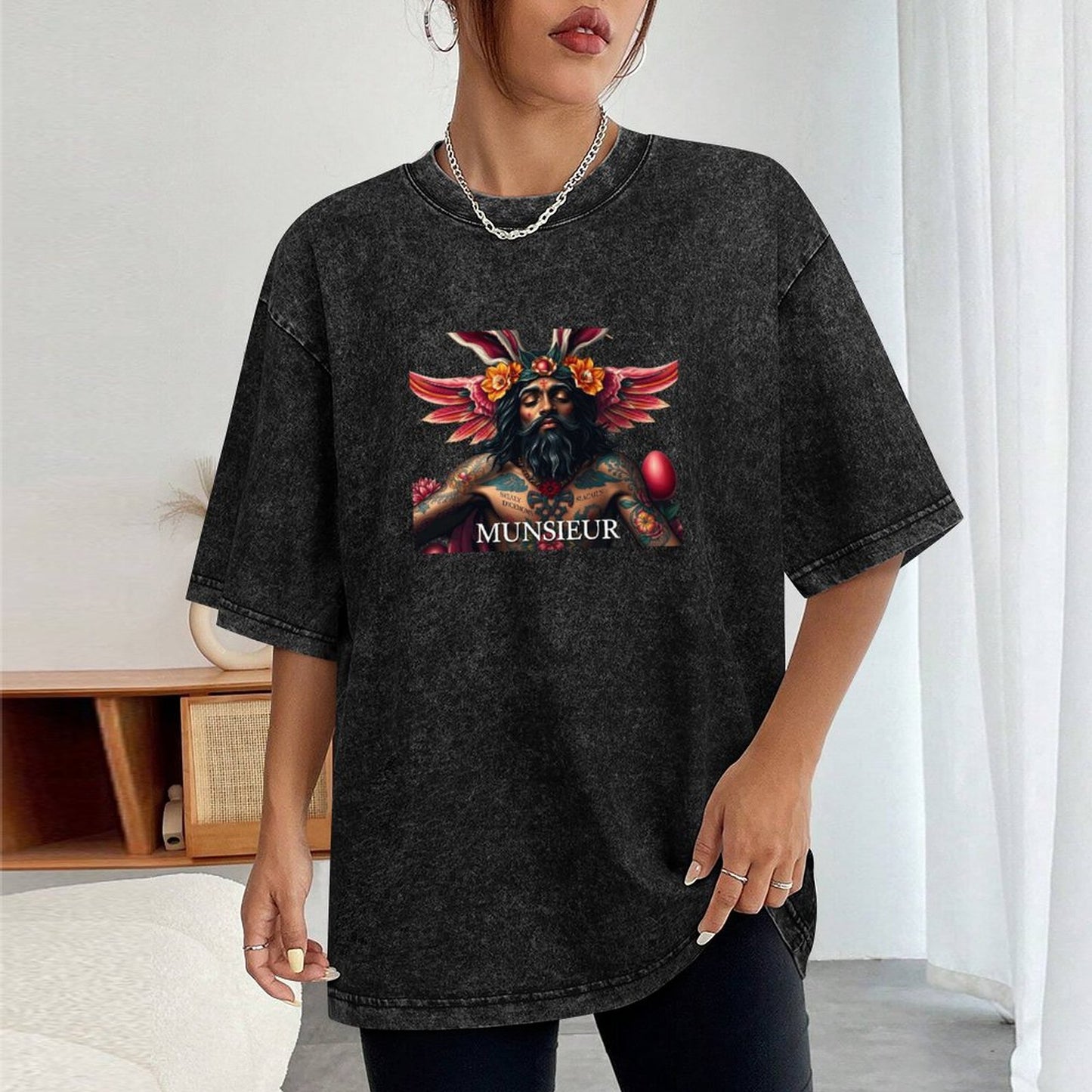 Munsieur Design Women's Vintage Cotton T-shirt "Clarence"