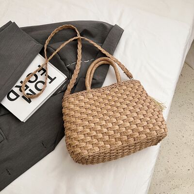 Braided Strap Paper Weave Shoulder Bag - Munsieur