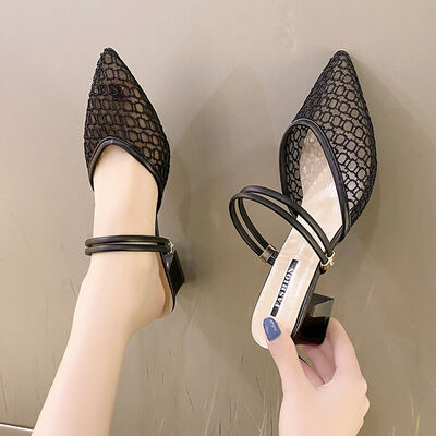 Point Toe Block Heels - Munsieur