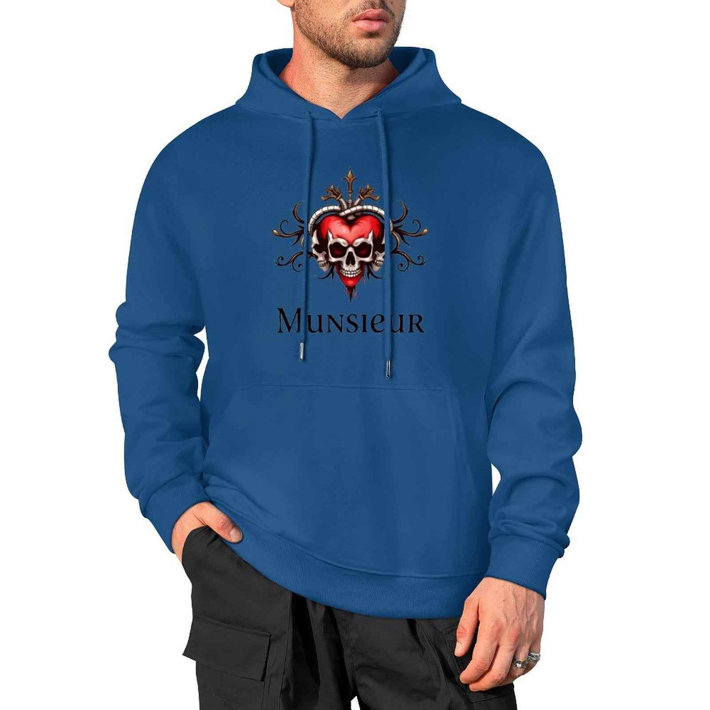 Munsieur Deadly Love: Skull Hoodie for Men - Munsieur