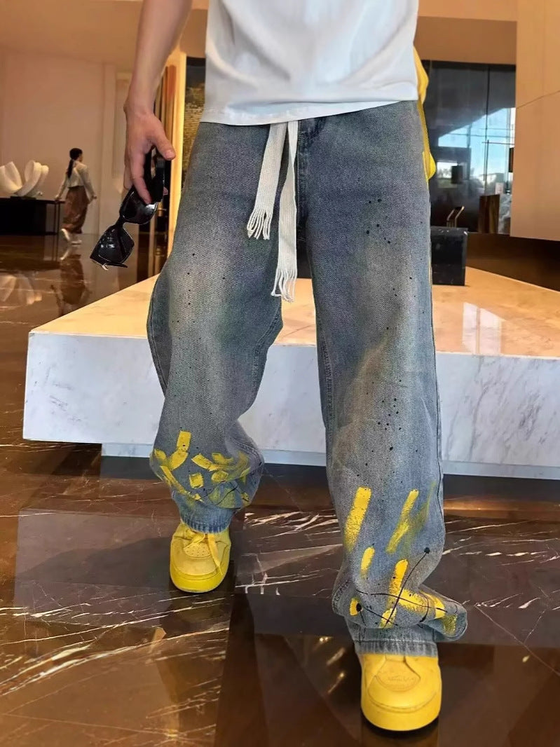 Men's Casual Pants Hand-painted