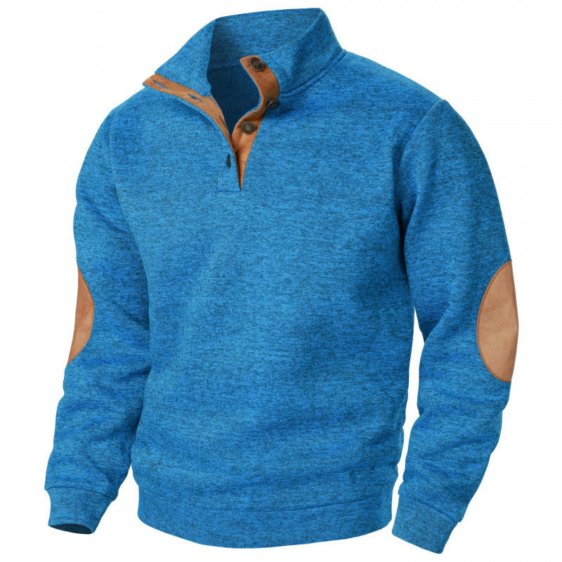 Men's Stand Collar Knitted Joint Stitching Casual Jacquard Cardigan Hoodie - Munsieur
