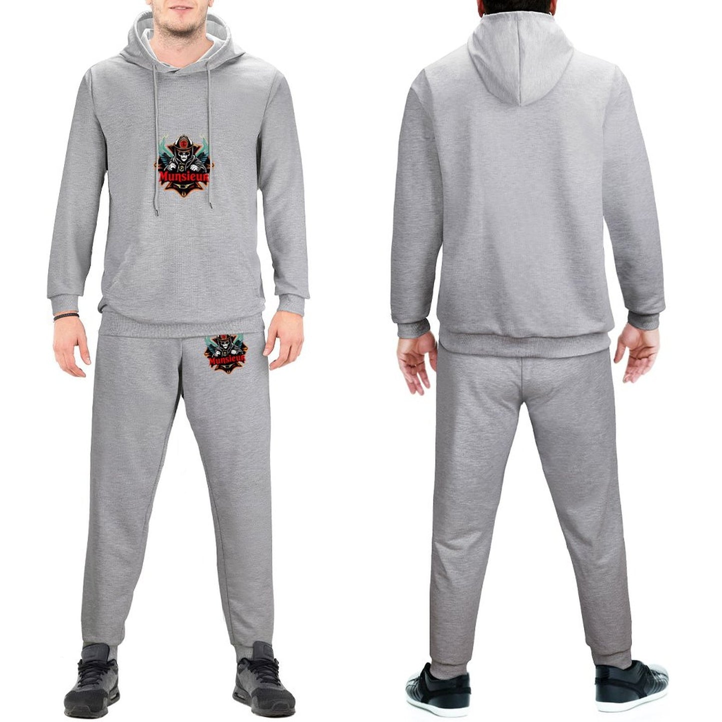 Munsieur Graphic Design Hoodie Set for Men