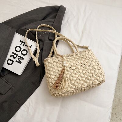 Braided Strap Paper Weave Shoulder Bag - Munsieur