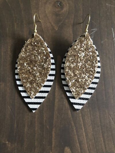PU Leather Leaf Dangle Earrings - Munsieur