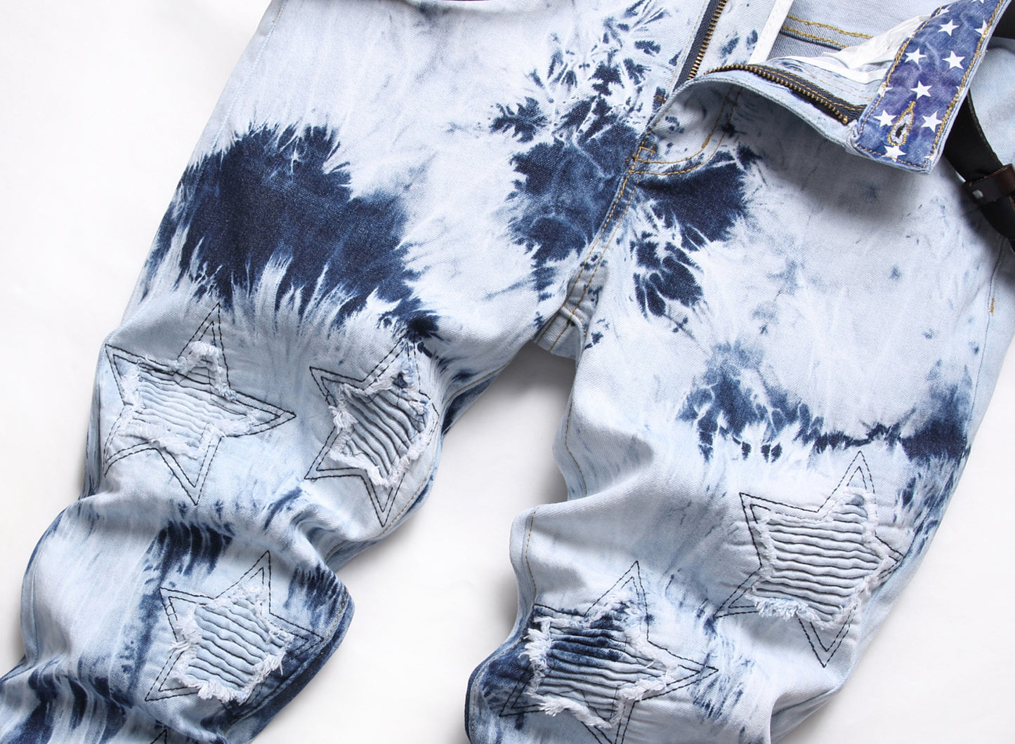 Men's Embroidery Float Fashionable Denim Pants