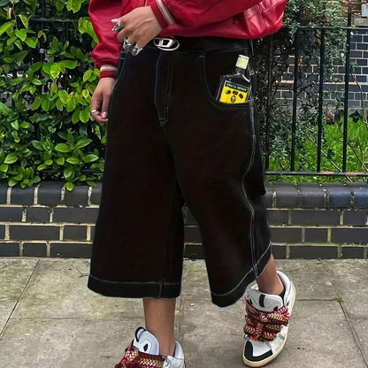 Men's Loose Hip Hop Seven Points Denim Shorts
