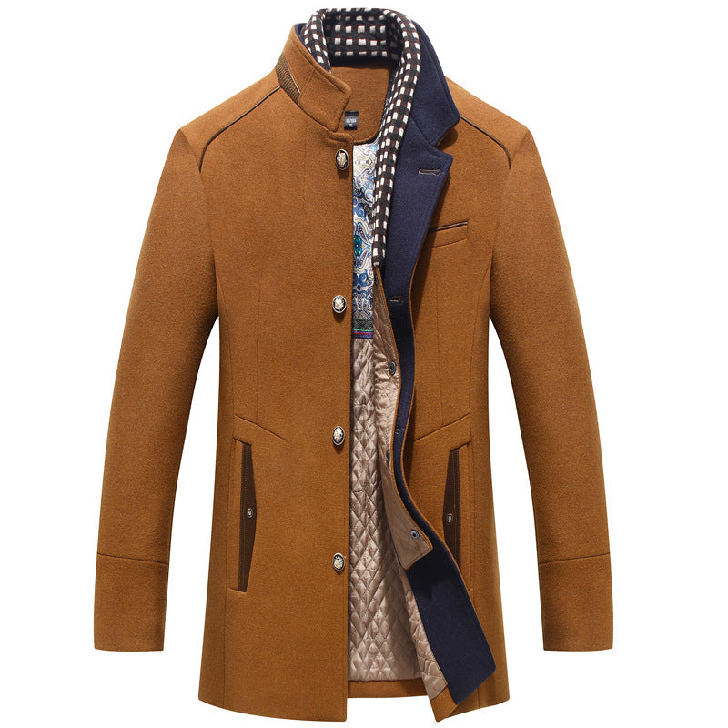 Men's Woolen Coat Thickened Collar Coat - Munsieur