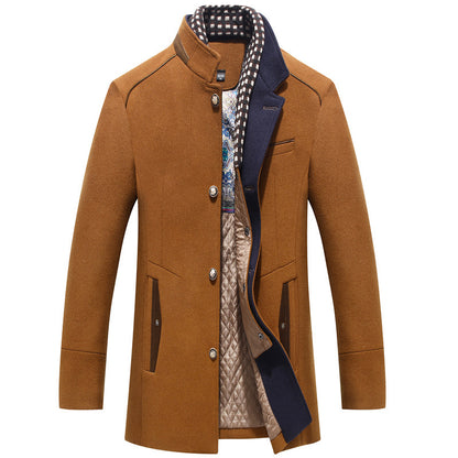 Men's Woolen Coat Thickened Collar Coat - Munsieur