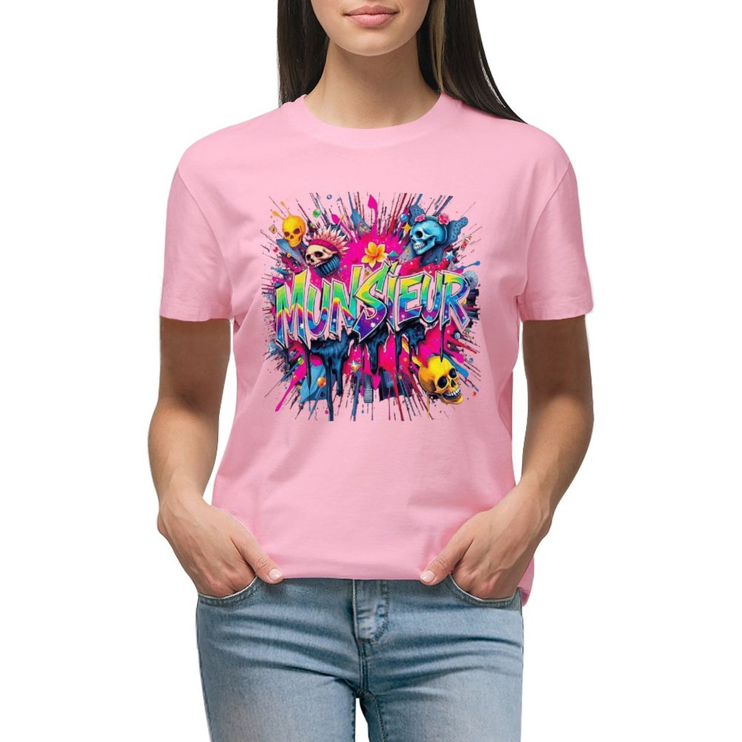Women's Munsieur Brand T-shirt Streetwear Fashion