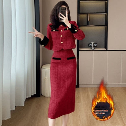 Women's French Style High-grade Tweed Chanel's Style Skirt Set - Munsieur